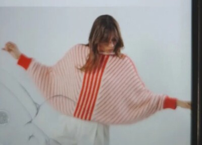 Pull Anny Blatt En Angora 80% - Blanc Et Rose - Fait Main En France - Neuf Sans Étiquettes