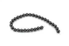 Beads Strand with Shungite beads 12mm rare mineral EMF protection Karelia 15,5"