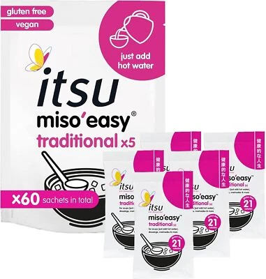 Itsu Miso'easy Traditional Instant Miso Paste 105g (5x21g) Pack of 12 -60 Soups - Image 1 of 4