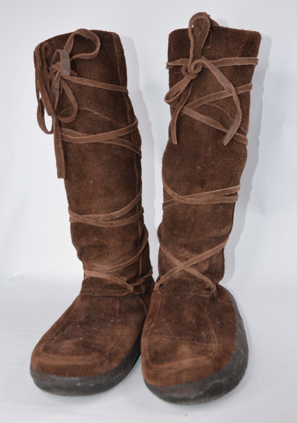 Steger Mukluks Moose Hide Mens 12 Klondike Chocolate Brown Worn Soles