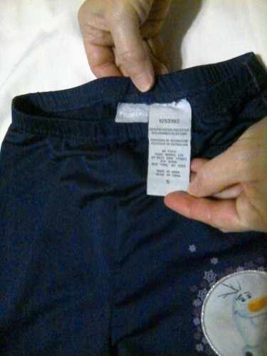 Frozen II girls' Olaf blue stretch pants size 5 purple stripe great shape - Picture 3 of 3