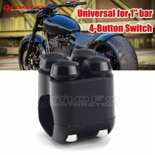Black 4 Button M-Switch For Harley Dyna Street Bob FXDB Super Glide 1" Handlebar