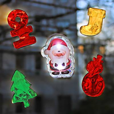 LED Gel Weihnachtsdeko Fenster Dekoration leuchtende Fensterbilder Weihnachten