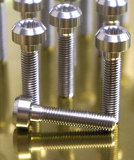 Polished Titanium Split Rim Bbs Wheel Bolts M7x32mm 12point Socket 20pack Set