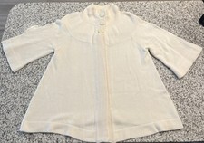 Lane Bryant Womens Size 14/18W Poncho Cape Sweater Color Cream, Buttons.
