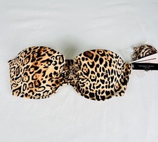 Victorias Secret Bikini Swimsuit Top 32 C Small Swimsuit Animal Print NEW