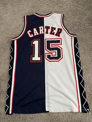 Vince Carter New Jersey Nets 2XL Jersey #15 Half White Half Blue