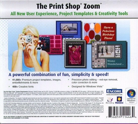 the Print Shop ZOOM DVD-ROM for XP/Vista - NEW DVD in SLEEVE - Image 3 of 3