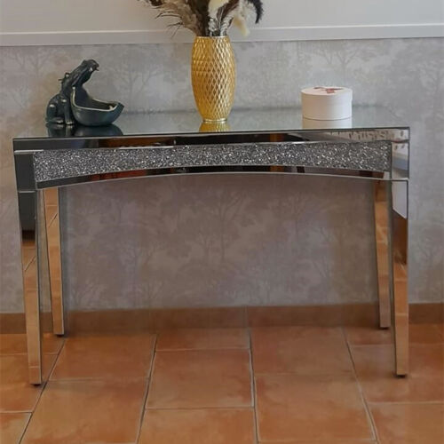 Konsolentisch silber Glas Schminktisch verspiegelte Möbel Spiegelkommode kare - Bild 4 von 13