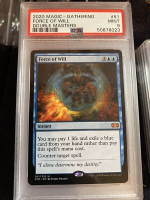 PSA 9 Mint Force of Will - Double Masters - Mythic - MTG | eBay