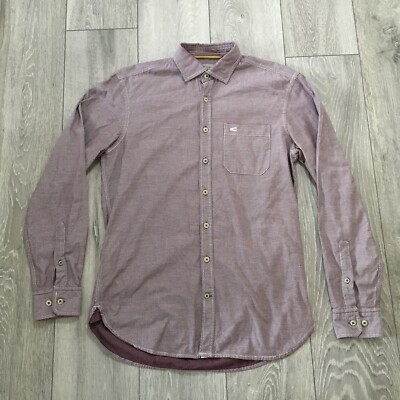 Camel Active Shirt Mens Small Red Stripe Button Cotton Collared Casual 