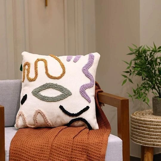 Tufted Boho Throw Pillow Cover Decorative Geometric Cushion sofa cushions - 5 Pc