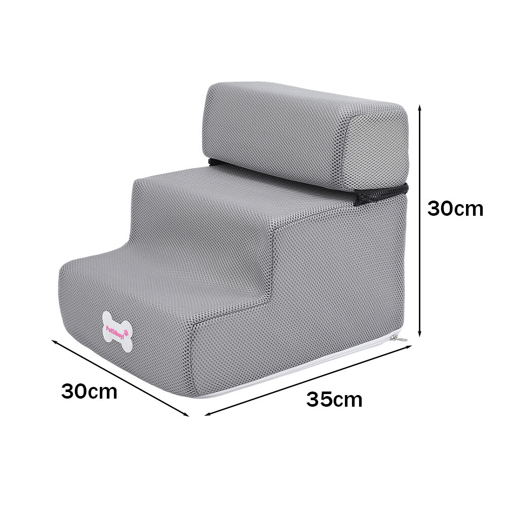 4 Steps Pet Dog Ladder Soft Foam Stairs Puppy Washable Removable Cover