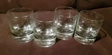 Crown Royal (SET OF 4) Heavy Glasses w/ Logo in the Thick Base - Made in Italy