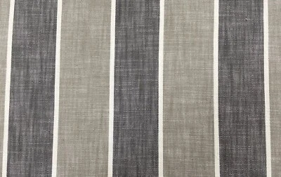 FRANK THOMAS INRERIORS Stripe Cotton Fabric Malba GREY Fibre Naturelle Curtain Blind Upholstery