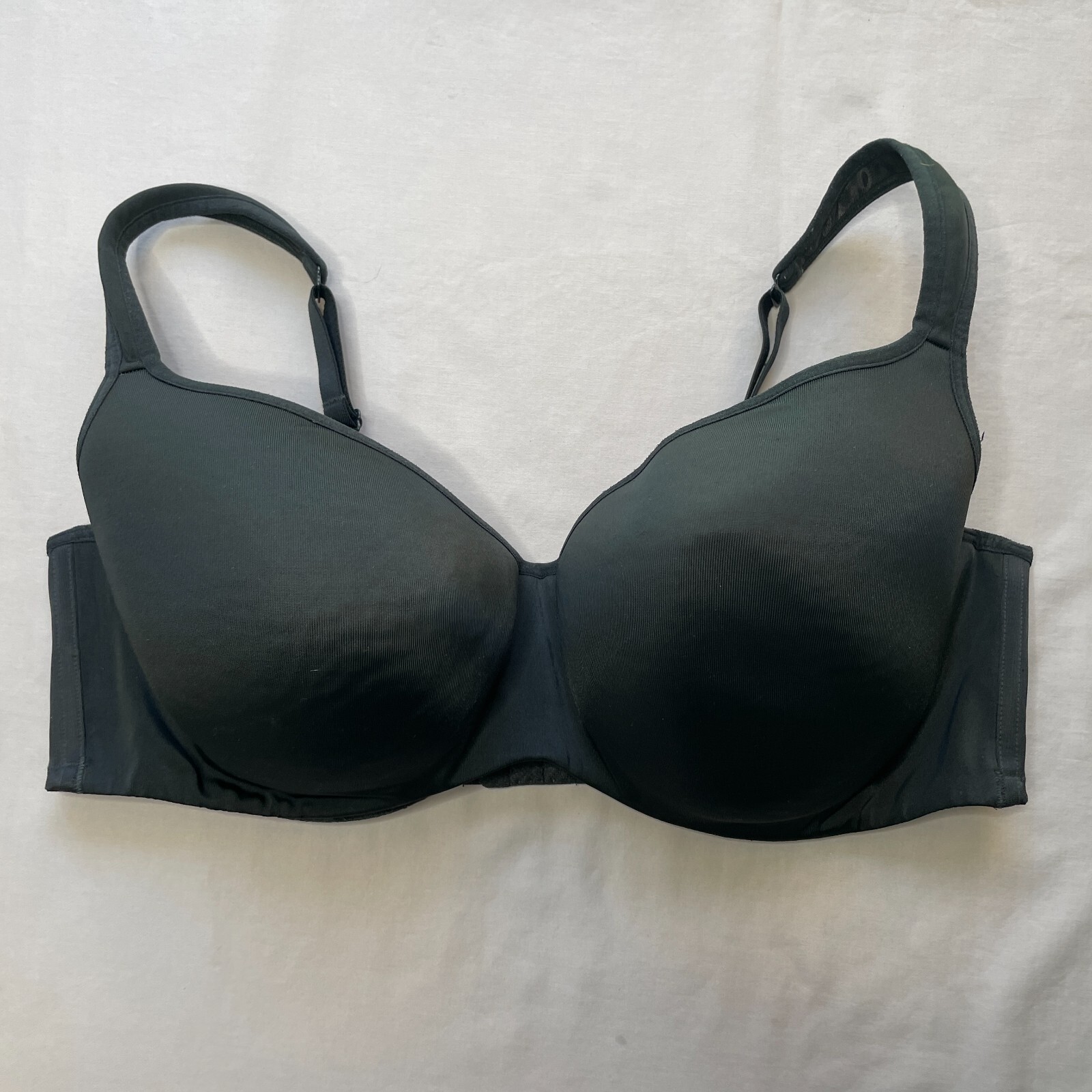 Cacique Lightly Lined Bra 42DD Black Satin… Gem