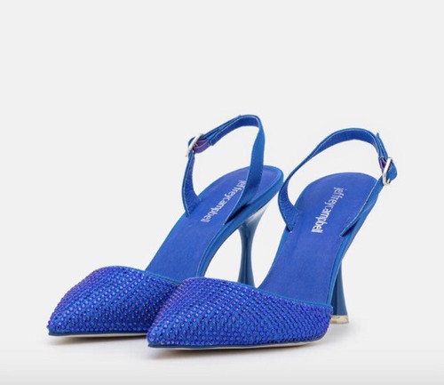 Jeffrey Campbell Zivote Black Crystals Slingback Pump Sz 9.5 - Picture 8 of 12