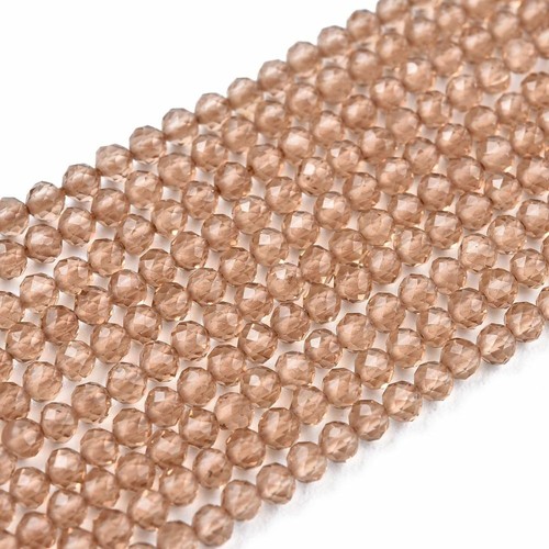 Cuentas de cristal facetado Briolette de 3 hebras redondela 2 mm 175 piezas/hebra - Imagen 26 de 40