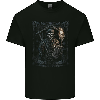 Gothic Grim Reaper Goth Heavy Metal Skull 2 Kinder Maglietta Kinder