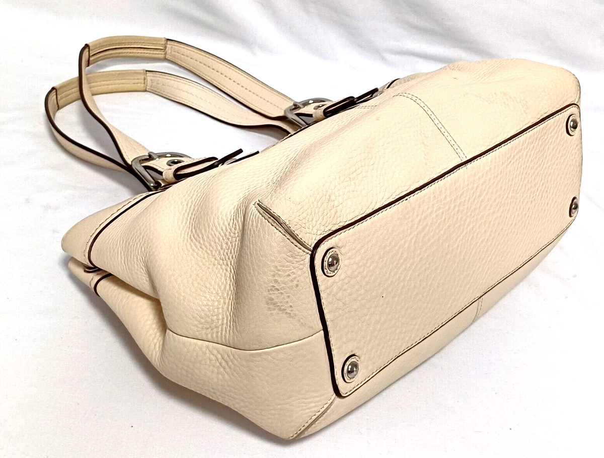 COACH SOHO PLEATED CREAM IVORY LEATHER Y2K TOTE SHOULDER HANDBAG 