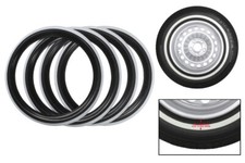 15 inch tyre  Black White edge wall Portawall Set 4 VW Beetle Ford Holden Chevy