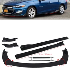 Front Bumper Lip Spoiler Splitter Glossy Black Extension For Chevrolet Malibu
