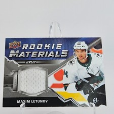 Maxim Letunov 2020-21 Upper Deck Series 2 ROOKIE MATERIALS JERSEY RM-ML