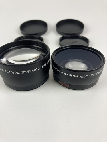 Set of 2 Digital Concepts High Def 2.2x 58mm Telephoto, 0.43x 58mm Wide Angle - Picture 9 of 12