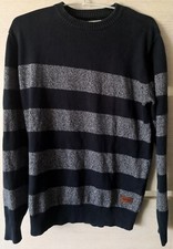 JACK  JONES Men Jumper Crew Neck Cotton Knit Sweater Pullover Ensign Stripe
