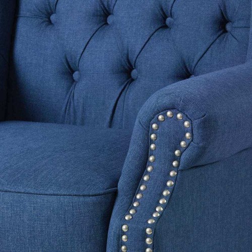 Wingback Single Seater Chair Lounge Sofa Couch Armchair Navy Royale - Picture 7 of 9