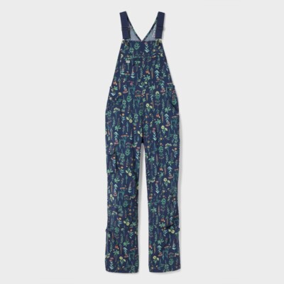 Women's Heirloom Gardening Bib Overalls, Duluth Trading, Navy Wildflowers & Bees