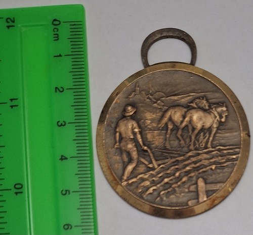 Huguenin Le Locle Vintage Germany Medal Plowman 1971 Farm Laborer LE LABOUREUR - Picture 6 of 8