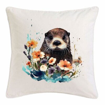 KISSENBEZUG 40X40cm Otter Fischotter Otterfamilie Otter Baby Ozean Mittel 404228