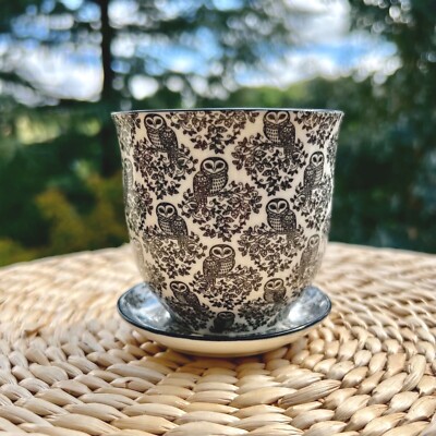 Beautiful Chive Limited Edition Black Owls Planter Gardening Gift Mothers Day