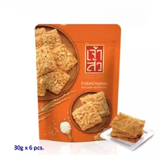 6x 30g Chao Sua Thai Rice Cracker Khao Tang Thai Snack.
