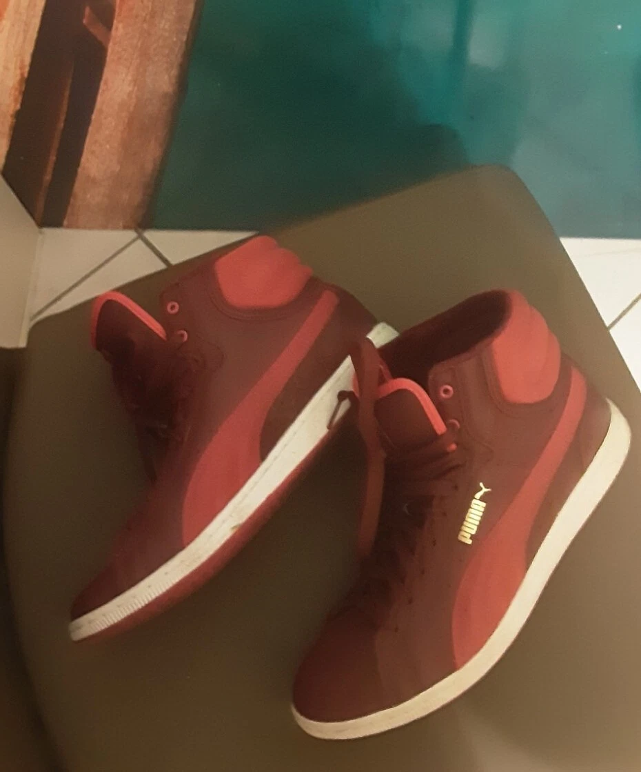 Stivali Puma Basket ROSSO VIOLA 40 EU 7UK US9 VINTAGE RETRÒ articolo unico da collezione