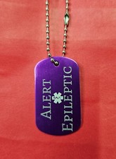 Custom Purple Laser Engraved Dog Tag Necklace Or Keychain- Aluminum