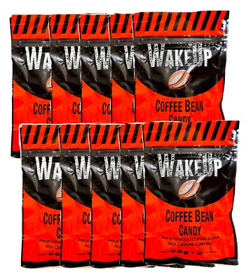 Bonbons Espresso WakeUp Coffe Bean Candy Koffeinhaltig 10x 45g  Kaffee Geschmack