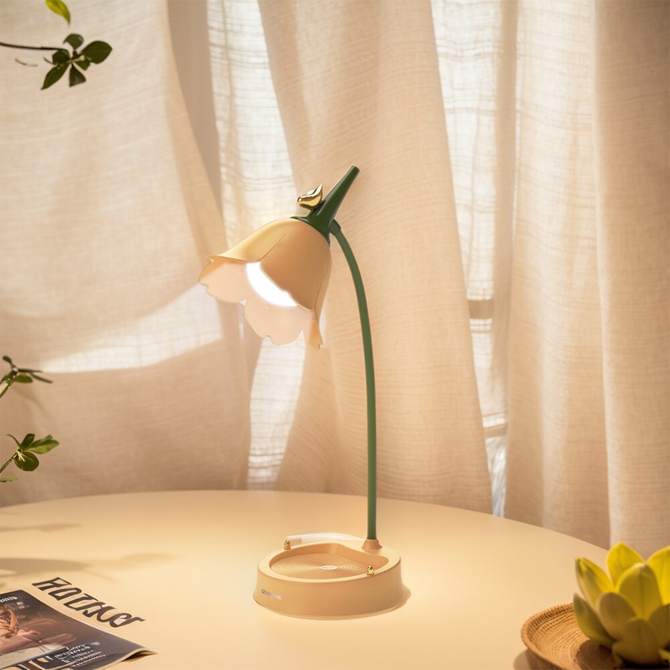 Flower LED Desk Lamp Touch 3 Color Modes Cordless Table Light USB