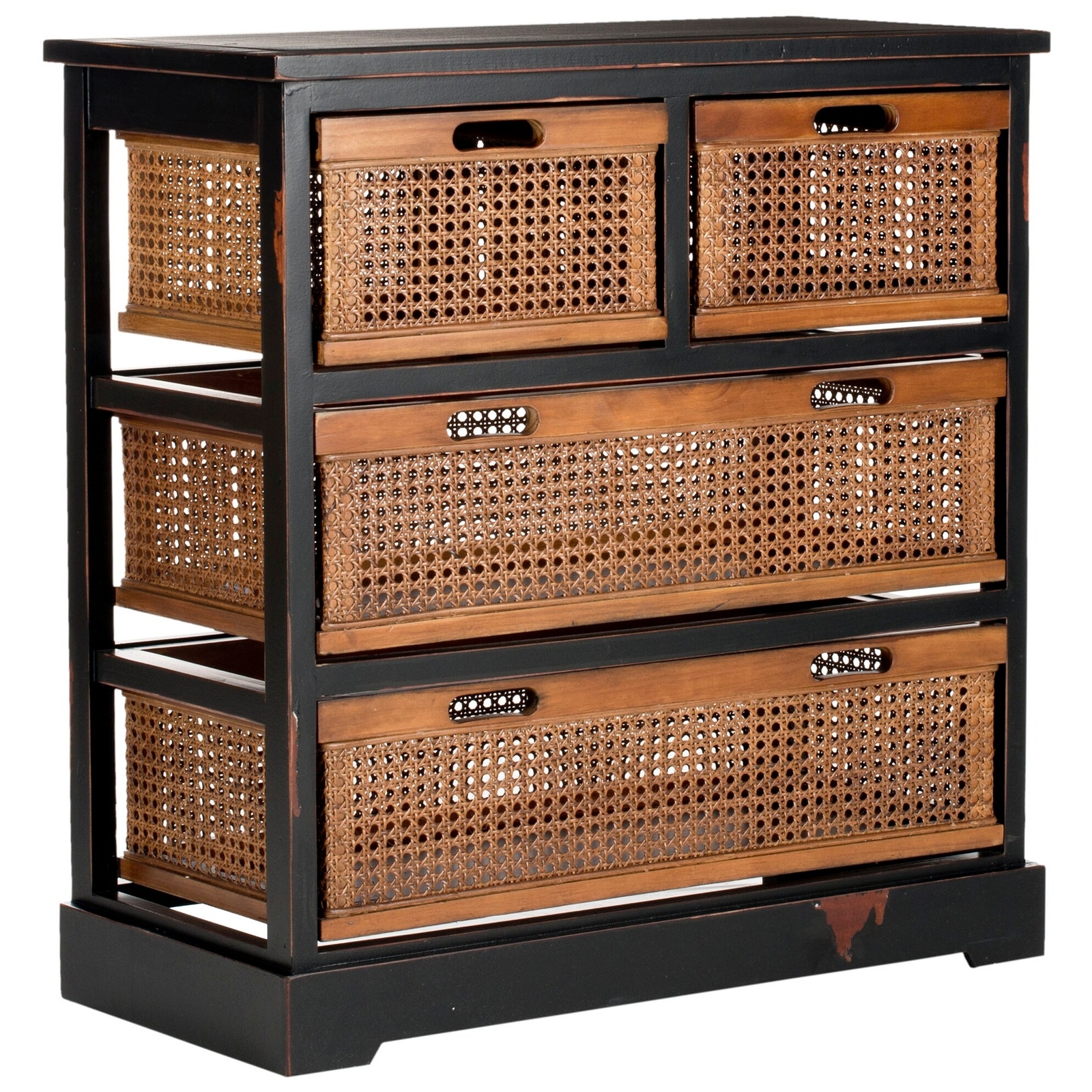 SAFAVIEH Jackson Black 4drawer Wicker Basket Storage Unit Black
