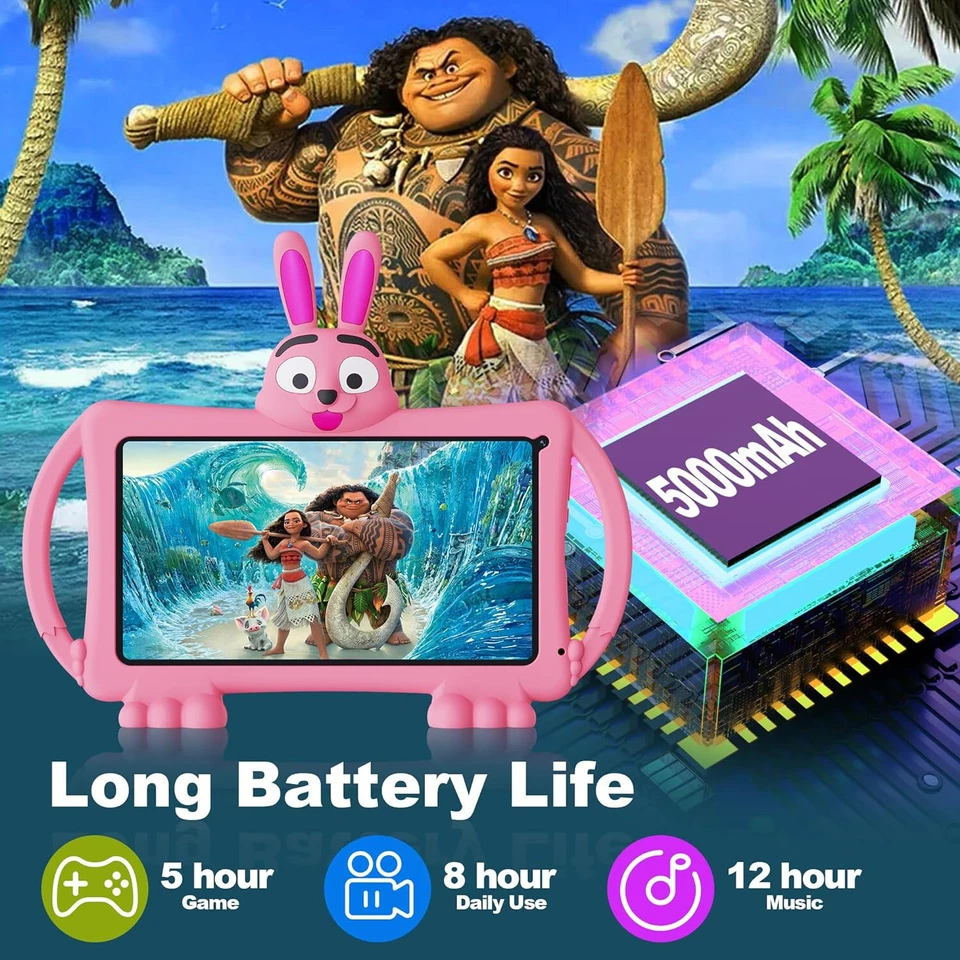 10 ZOLL KINDER TABLET WLAN WIFI FULLHD 2X KAMERA ANDROID LERN SPIELE MÄDCHEN X76 - Bild 3 von 4