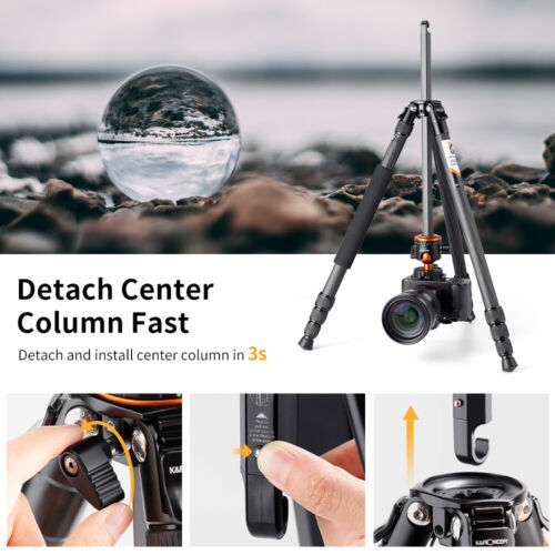 K&F Concept 70inch Carbon Fiber Tripod monopod Heavy Duty 15kg Load for Camera - Picture 6 of 12