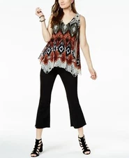 INC Women's Printed Sleeveless Top Petites PP 