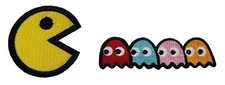 Pac-Man Ghosts Pinky Blinky Inky Clyde Embroidered Iron On Patch Video Game