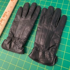 Thinsulate Black Leather Insulated Gloves M/L 3M Polyester Lined Driving