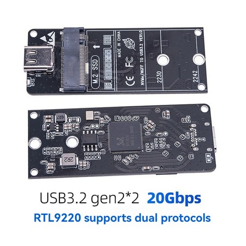 Adaptateur Boîtier SSD M.2 vers Type-C NVME NGFF Boîtier HDD Interposer Board 20 1436 - Photo 3/7