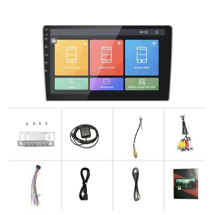 Autoradio 10.1" Pollici 2din GPS Navi Bluetooth USB FM Android 9.1 HD Quad Core - Miniatura 9