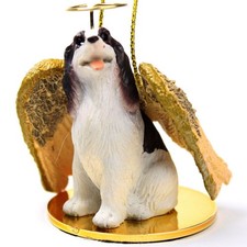 Springer Spaniel Ornament Angel Figurine Hand Painted Liver/White