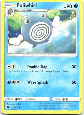 Poliwhirl 31/149 Uncommon SM Base Set Pokemon Near Mint