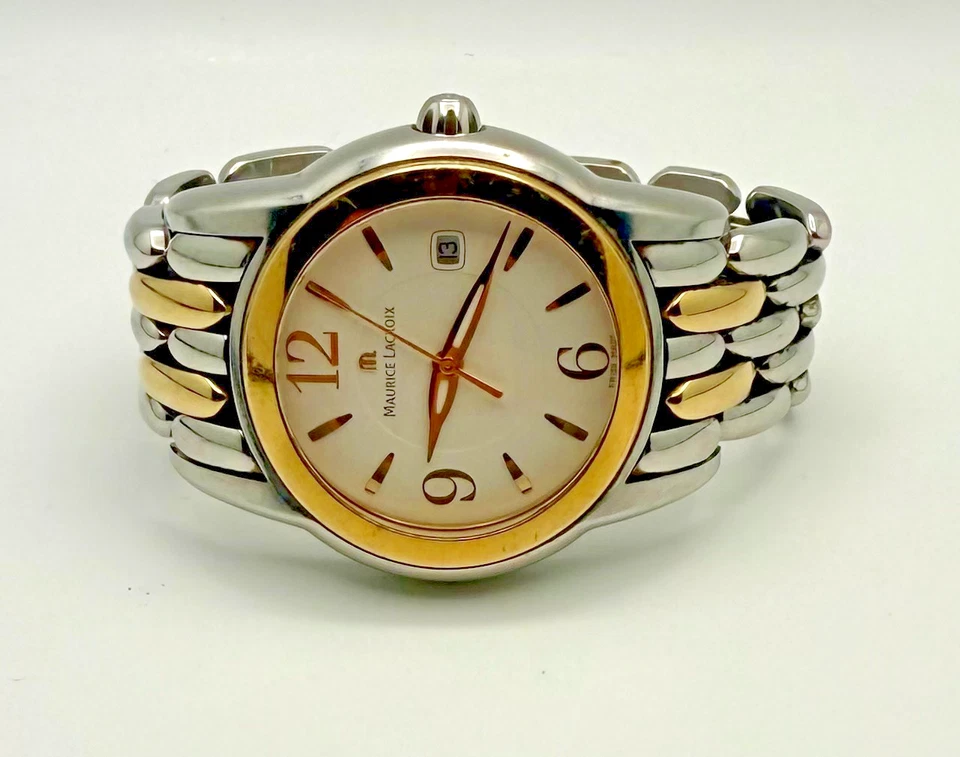 Reloj Pulsera Maurice Lacroix Esfera SH1018 Chapado en Oro 18K 2 Tonos Unisex 40mm En muy buena condición Foto 4 de 4